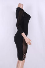 Black Mesh Sequined Party Dress (M)